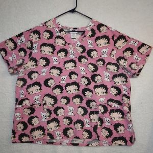 Betty Boop Scrub Top Women's Size 2X